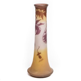 GallŽ Monumental Cameo Art Glass Vase authentic