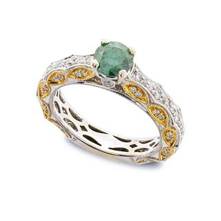 Ring, GIA Art deco style 14k 1.30 CTW diamond ring