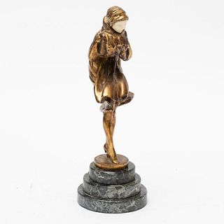 Chiparus Signed Bronze, The Squall