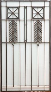 Frank lloyd Wright or disciple Leaded Glass Panel