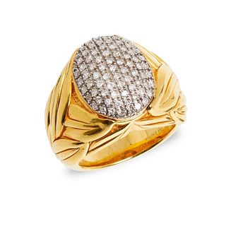 Ring, GIA 14K Gold and Diamond Ring Circa 1980