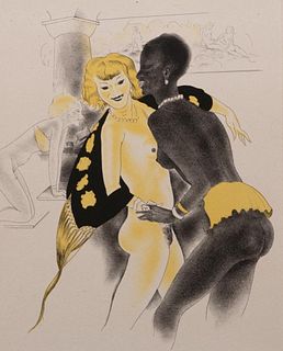 Clark Fay Pencil Signed Erotic Lithograph Circa 1930's