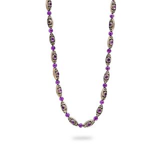Necklace, GIA Georg Jensen Style Silver and Amethyst necklace