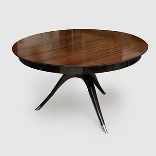 Italian Rosewood and Ebonized Extension Dining Table