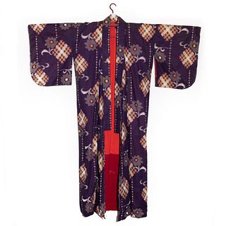 circa 1900 antique meiji  ikat handwoven cotton kimono