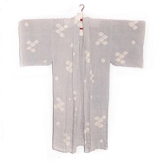 menÕs 19th century antique Japanese handwoven silk and hemp kimono, hand decorated