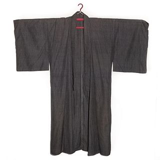 japanese menÕs circa 1900 antique handwoven silk unlined summer kimono