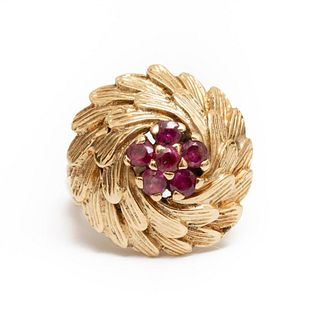 Ring, 14K Gold and Ruby Ring