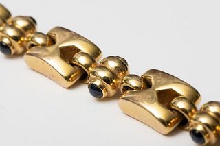 14K Italian Gold and Sapphire Link Bracelet