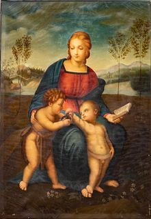 "old master "o/c madonna in good condition, antique