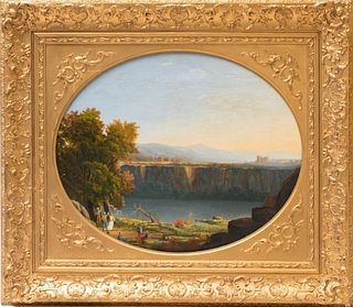 Large Hudson River School Painting Circa 1850