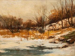 Charles Gruppe Signed Winter Impressionist Oil Painting