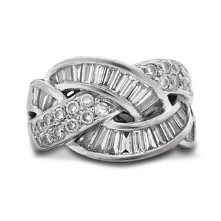 Ring, GIA Diamond and 18k white gold ring