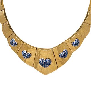 Gucci 18K Yellow Gold and Sapphire Necklace