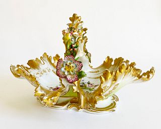 19th Century German KPM Hand painted Floral Basket