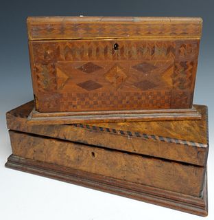 Two Parquetry Inlaid Boxes