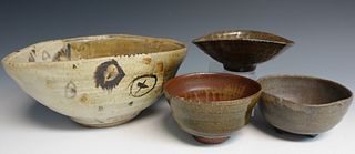 Four Studio Pottery Bowls