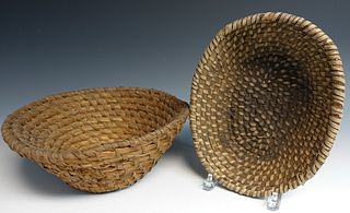Two Rye Straw Baskets