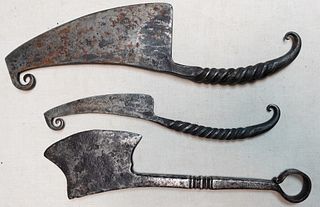 Three Wrought Iron Knives/Choppers