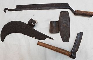 Four Early Wrought Iron Tools