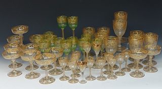 Etched and Gilt GLass Stemware