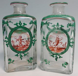 Pair French Glass Bottles