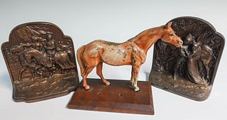 Cast Iron Horse and Bookends