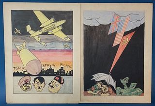 Two WWII Propaganda paintings