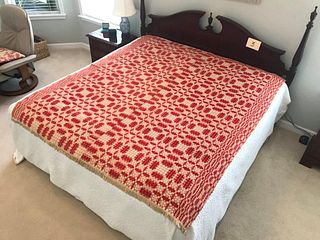 Red and White Coverlet