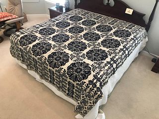 Blue and White Coverlet