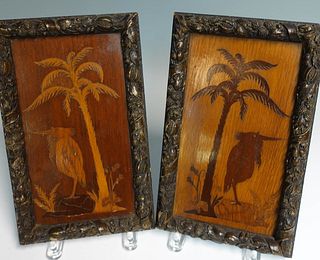 Pair of Marquetry Panels