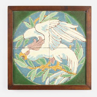 Addison LeBoutillier for Grueby Faience Company, Rare tiles, set of four