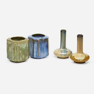 Fulper Pottery, Collection of four cabinet vases