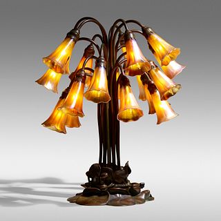 Tiffany Studios, Eighteen-light Lily table lamp