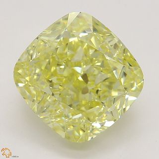 2.73 ct, Natural Fancy Intense Yellow Even Color, VVS2, Cushion cut Diamond (GIA Graded), Appraised Value: $91,100 