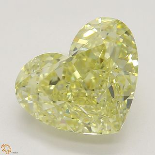 3.01 ct, Natural Fancy Yellow Even Color, VVS2, Heart cut Diamond (GIA Graded), Appraised Value: $65,600 