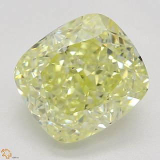 2.58 ct, Natural Fancy Yellow Even Color, SI1, Cushion cut Diamond (GIA Graded), Appraised Value: $35,000 