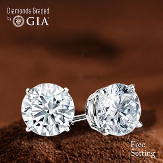 5.12 carat diamond pair Round cut Diamond GIA Graded 1) 2.55 ct, Color H, IF 2) 2.57 ct, Color H, IF. Appraised Value: $161,400 