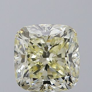 5.01 ct, Natural Fancy Light Yellow Even Color, VVS1, Cushion cut Diamond (GIA Graded), Appraised Value: $118,200 