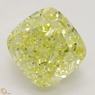 3.01 ct, Natural Fancy Intense Yellow Even Color, VVS1, Cushion cut Diamond (GIA Graded), Appraised Value: $136,600 