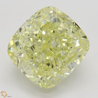 5.50 ct, Natural Fancy Yellow Even Color, VVS2, Cushion cut Diamond (GIA Graded), Appraised Value: $219,900 