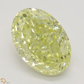 3.13 ct, Natural Fancy Light Yellow Even Color, IF, Oval cut Diamond (GIA Graded), Appraised Value: $55,000 