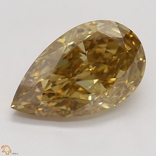 3.07 ct, Natural Fancy Yellow Brown Even Color, SI1, Pear cut Diamond (GIA Graded), Appraised Value: $34,900 