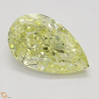 1.50 ct, Natural Fancy Yellow Even Color, SI1, Pear cut Diamond (GIA Graded), Appraised Value: $20,500 