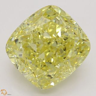 4.02 ct, Natural Fancy Intense Yellow Even Color, VS1, Cushion cut Diamond (GIA Graded), Appraised Value: $207,800 