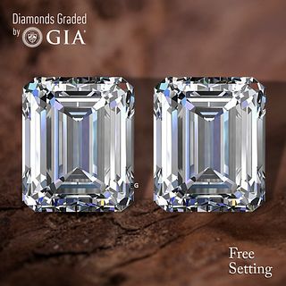 5.01 carat diamond pair Emerald cut Diamond GIA Graded 1) 2.50 ct, Color G, VS2 2) 2.51 ct, Color G, VS2. Appraised Value: $114,100 