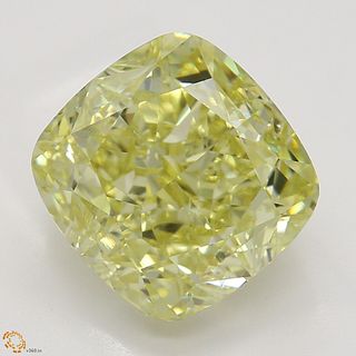 3.25 ct, Natural Fancy Yellow Even Color, VVS1, Cushion cut Diamond (GIA Graded), Appraised Value: $74,000 