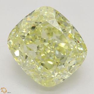 4.12 ct, Natural Fancy Yellow Even Color, IF, Cushion cut Diamond (GIA Graded), Appraised Value: $112,800 