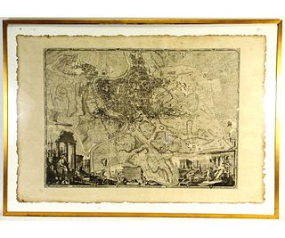 c.1748 LA NUOVA TOPOGRAFIA DI ROMA ALLA SANTE MAP
