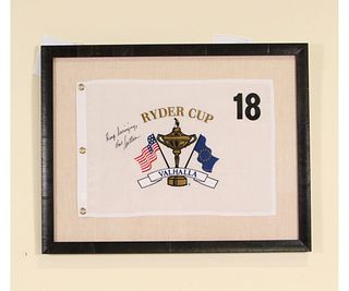 2008 RYDER CUP VALHALLA #18 FLAG SIGNED HAL SUTTON